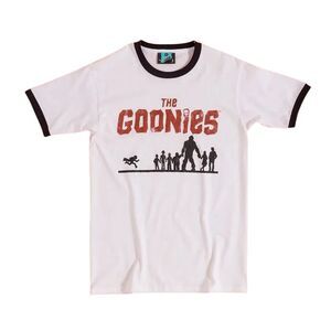 The Goonies Unisex Adult Silhouette T-Shirt / White/Black